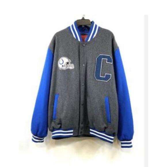 G-III Apparel Men’s Gray NFL Colts Bomber Jacket Full Zip - Picture 1 of 1